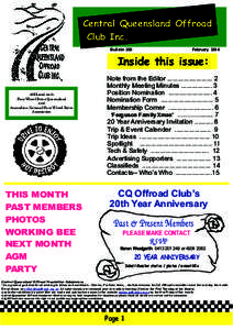 Central Queensland Offroad Club Inc. Bulletin 203 February 2014