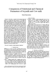 World Academy of Science, Engineering and Technology[removed]Comparison of Nutritional and Chemical