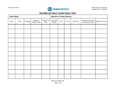 Record of Daily Flow Scale Test