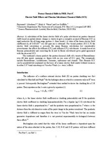 Proton Chemical Shifts in NMR. Part 8†. Electric Field Effects and Fluorine Substituent Chemical Shifts (SCS) Raymond J. Abraham,*,a Mark A. Warnea and Lee Griffiths b a Chemistry Department, The University of Liverpoo