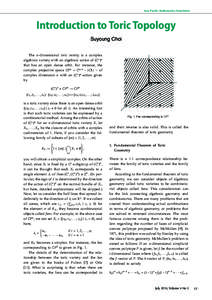 Asia Pacific Mathematics Newsletter 1 Introduction to to Toric Introduction