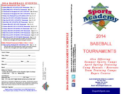 Massachusetts / Livonia Hockey Association / Dan Duquette Sports Academy / Baseball / Dan Duquette