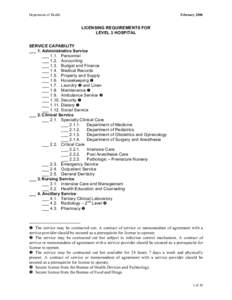 Microsoft Word - Level 3 Hosp Lic Requirements - ao Feb 2006.doc