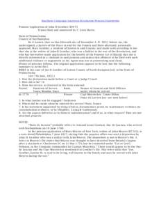 Southern Campaign American Revolution Pension Statements Pension Application of John H Genther: R3973 Transcribed and annotated by C. Leon Harris State of Pennsylvania County of Northampton Be it known, that on this fift