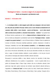 Comunicato stampa  Sardegna in fumo – nuvole e segni di un popolo barbaro Mostra sui disegnatori e gli illustratori sardi  Norbello 5 – 10 dicembre 2010