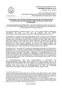 Gerichtshof der Europäischen Union PRESSEMITTEILUNG NrLuxemburg, den 5. Juni 2018 Presse und Information