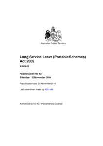 Long Service Leave (Portable Schemes) Act 2009