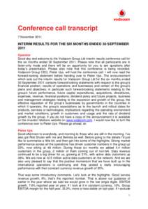 Telkom / Vodacom / M-Pesa / Piet Uys / Earnings before interest /  taxes /  depreciation and amortization / Next Magazine / Finance / Investment / Vodafone / Africa / Fundamental analysis