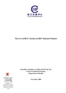 The Use of BCG Vaccine in HIV Infected Patients