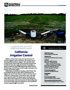 AP No. 063: California Irrigation  Campbell Scientific gear used in alfalfa flood-irrigation research  California: