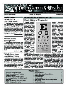 WDVR-FM Newsletter NEWS IN A GLANCE WDVR IS NEW ALL OVER AGAIN