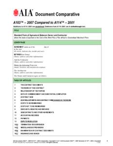 Document Comparative A103™ – 2007 Compared to A114™ – 2001 Additions to A114–2001 are underlined. Deletions from A114–2001 are in strikethrough text. TITLE