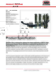 PRODUCT RELEASE  Date: May 2016 Description: OME BP-51 High Performance
