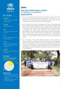 KENYA KAKUMA OPERATIONAL UPDATE 27TH NOVEMBER – 3RD DECEMBER 2014 KEY FIGURES