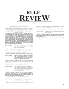 RULE  REVIEW State Commission of Correction State Commission of Correction Five Year Review of Rules Adopted by the State Commission of Correction in Calendar