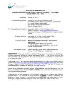 Wayne County Airport Authority / Detroit Metropolitan Wayne County Airport / Request for proposal / Wayne County Airport / Airport authority / Pittsburgh International Airport / Detroit / Michigan / Metro Detroit / Economy of Detroit /  Michigan