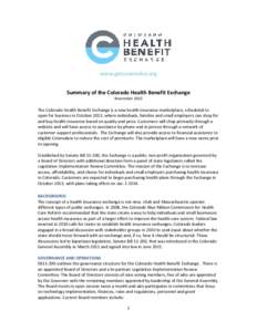 Jim Riesberg / Kevin Lundberg / Ellen Roberts / UnitedHealth Group / State governments of the United States / Colorado / Healthcare reform in the United States / Health insurance exchange / Healthcare in the United States