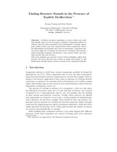 Finding Resource Bounds in the Presence of Explicit Deallocation ? Hoang Truong and Marc Bezem Department of Informatics, University of Bergen PB. 7800, N-5020 Bergen, Norway {hoang, bezem}@ii.uib.no