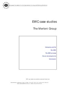 European Foundation for the Improvement of Living and Working Conditions  EWC case studies The Merloni Group  Company profile