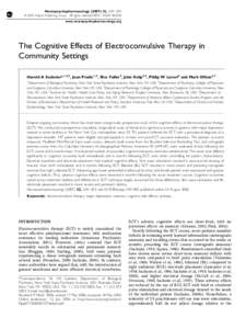 Abnormal psychology / Mood disorders / Neuroscience / Treatment of bipolar disorder / Electroconvulsive therapy / Major depressive disorder / Psychotic depression / Retrograde amnesia / G factor / Psychiatry / Medicine / Mind