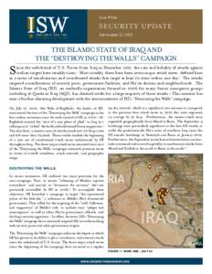 Sam Wyer  SECURITY UPDATE September 21, 2012  The Islamic State of Iraq and