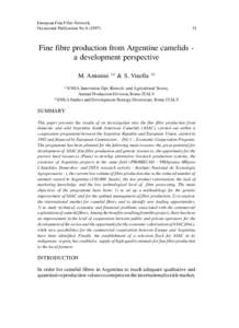 European FinePERSPECTIVES Fibre Network, DEVELOPMENT ON FINE FIBRES Occasional Publication