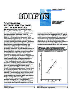 14  C-UPTAKE BY PHYTOPLANKTON, NOW AND IN THE FUTURE