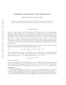 FORBIDDEN SUBGRAPHS IN THE NORM GRAPH  arXiv:1502.01502v1 [math.CO] 5 Feb 2015 SIMEON BALL AND VALENTINA PEPE