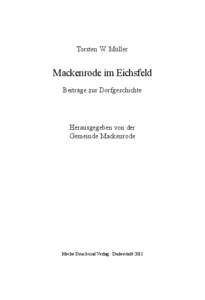 Torsten W. Müller  Mackenrode im Eichsfeld