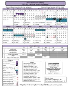 Hemet Unified School District[removed]Traditional School Year Calendar District Superintendent: Dr. Barry Kayrell