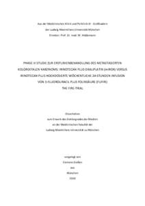 PHASE III STUDIE ZUR ERSTLINIENBEHANDLUNG DES METASTASIERTEN KOLOREKTALEN KARZINOMS: IRINOTECAN PLUS OXALIPLATIN (mIROX) VERSUS IRINOTECAN PLUS HOCHDOSIERTE WÖCHENTLICHE 24-STUNDEN INFUSION VON 5-FLUOROURACIL PLUS FOLIN