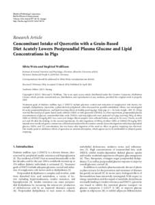 Concomitant Intake of Quercetin with a Grain-Based Diet Acutely Lowers Postprandial Plasma Glucose and Lipid Concentrations in Pigs