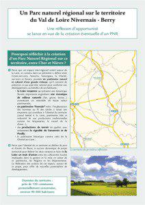 Un Parc naturel régional sur le territoire du Val de Loire Nivernais - Berry Une réﬂexion d’opportunité