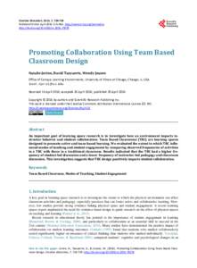 Promoting Collaboration Using Team Based Classroom Design