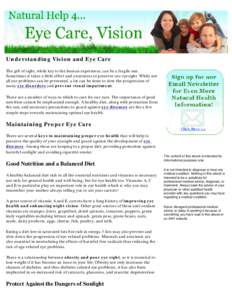 Natural Help for Eye Care and Vision