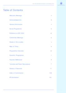 The 22nd International Symposium on Forecasting, 2002  Table of Contents Welcome Message  ii