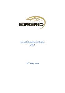 Annual Compliance Report 2012 03rd May 2013  Introduction and Background