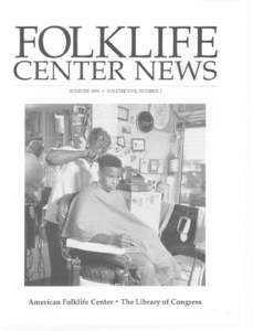 Folklife Center News, Summer 1995, Volume XVII, Number 3