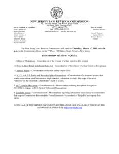 NEW JERSEY LAW REVISION COMMISSION Vito A. Gagliardi, Jr., Chairman Peter J. Barnes III Andrew O. Bunn Albert Burstein John J. Farmer, Jr.