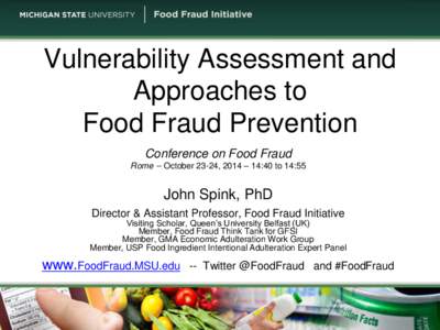 Defining Food Fraud & The Chemistry of the Crime