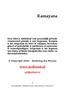 Ramayana  Deze tekst is uitsluitend voor persoonlijk gebruik.