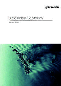 Sustainable Capitalism February 15, 2012 Sustainable Capitalism  For additional copies of this report, please contact: