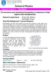 School of Physics Research project in Soft Matter  The structure and mechanical properties of networks of high