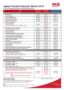 Jadual Tentatif Keluaran SetemTentative Stamp Issues Schedule Tema Theme Keluaran Setem Khas / Special Stamp Issue