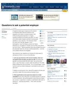 Questions to ask a potential employer | Pacific Daily News | guampdn.com