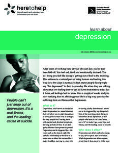 learn about  depression info sheets 2013 www.heretohelp.bc.ca  People can’t