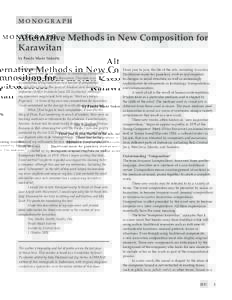 MONOGRAPH  Alternative Methods in New Composition for Karawitan by Pande Made Sukerta Om, Swastyastu.