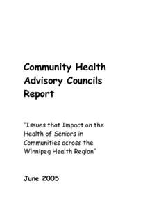 Issues that Impact on the Health of Seniors in Communities across the Winnipeg Health Region