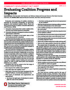 Evaluating Coalition Progress and Impacts