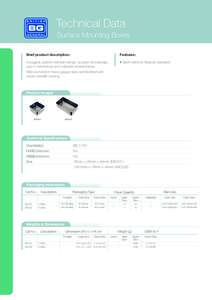 Technical Data Surface Mounting Boxes Brief product description: Features: